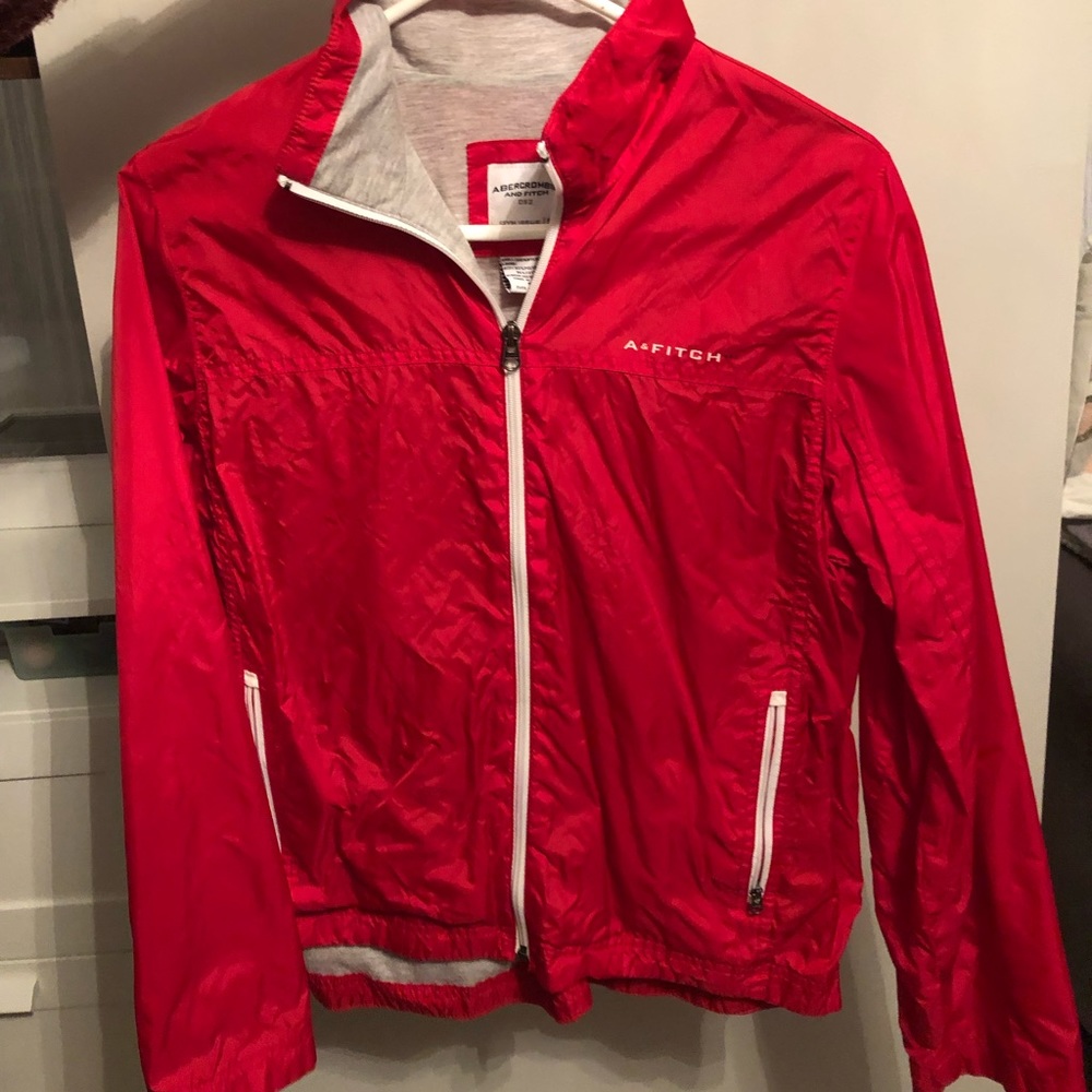 Red Abercrombie wind breaker